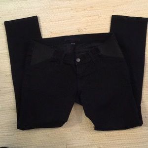 J Brand Mama J pencil leg cropped black maternity